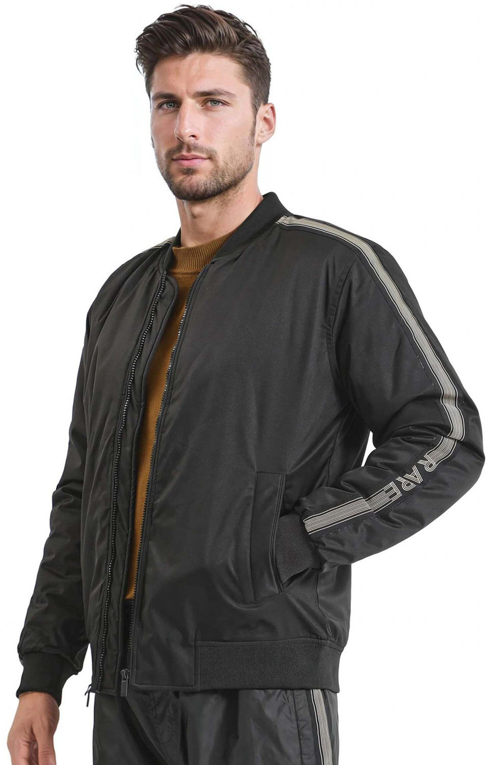 Image of RARE RABBIT Men Solid Bomber Jacket