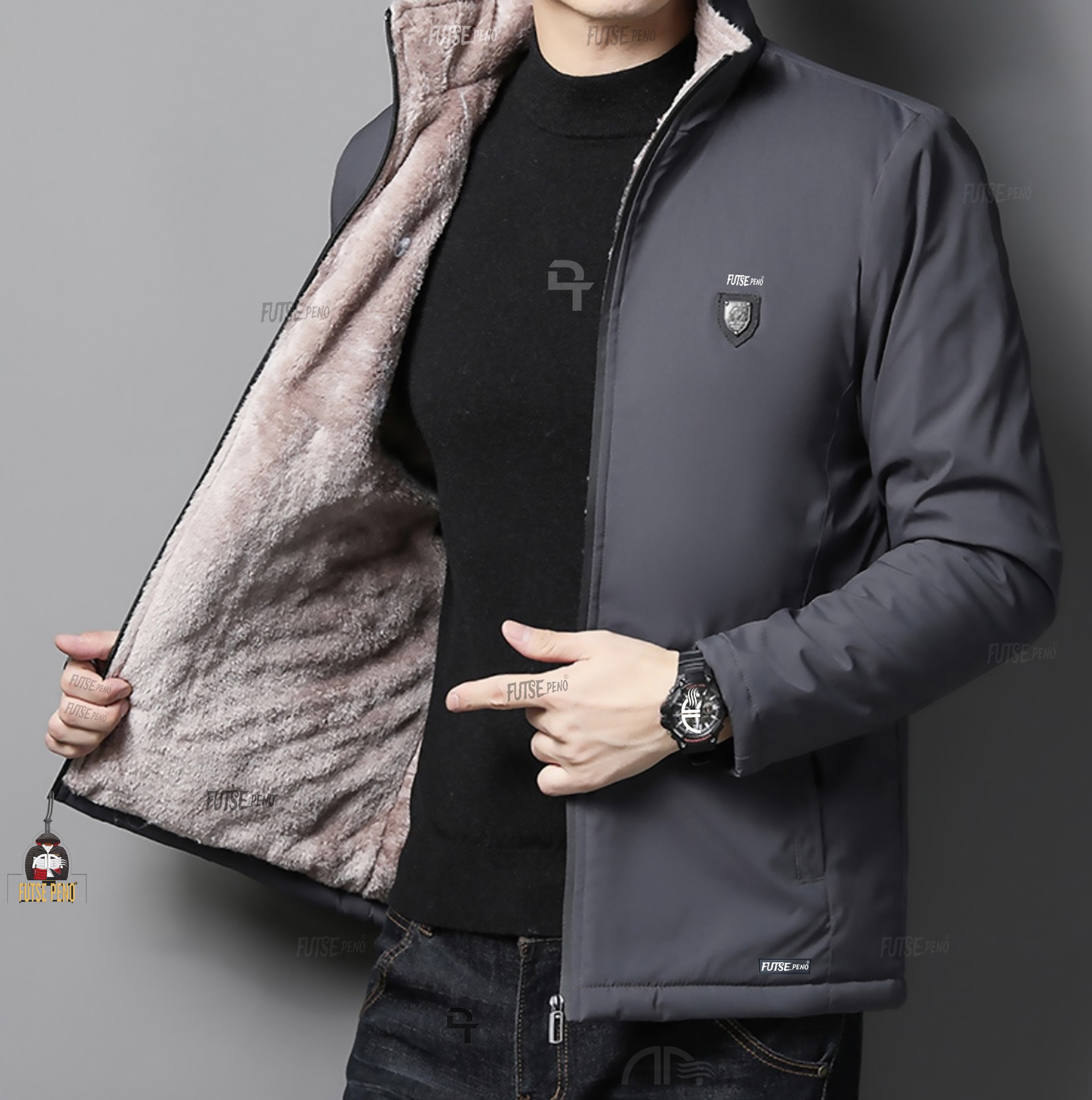 Image of FUTSE PENO Men Solid Casual Jacket