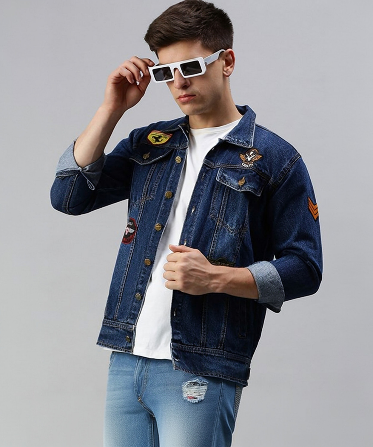 Image of VOXATI Men Washed Denim Jacket