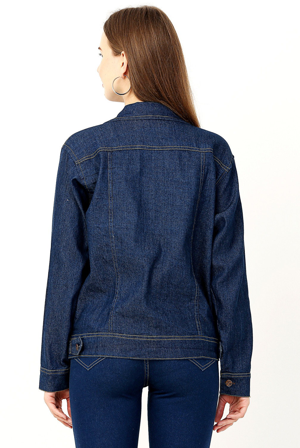 Image of stylemyth Women Solid Denim Jacket