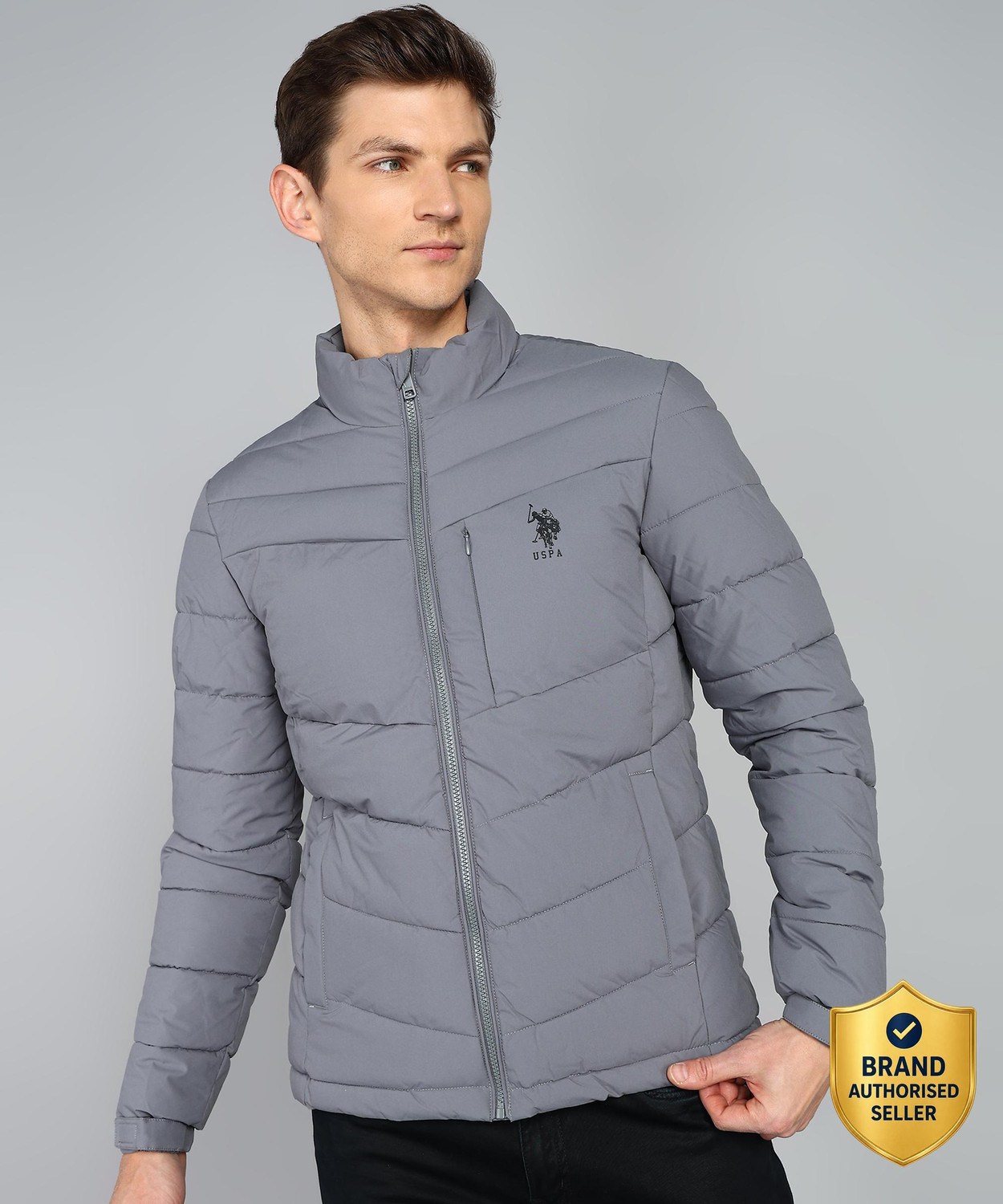 Image of U.S. POLO ASSN. Men Solid Quilted Jacket