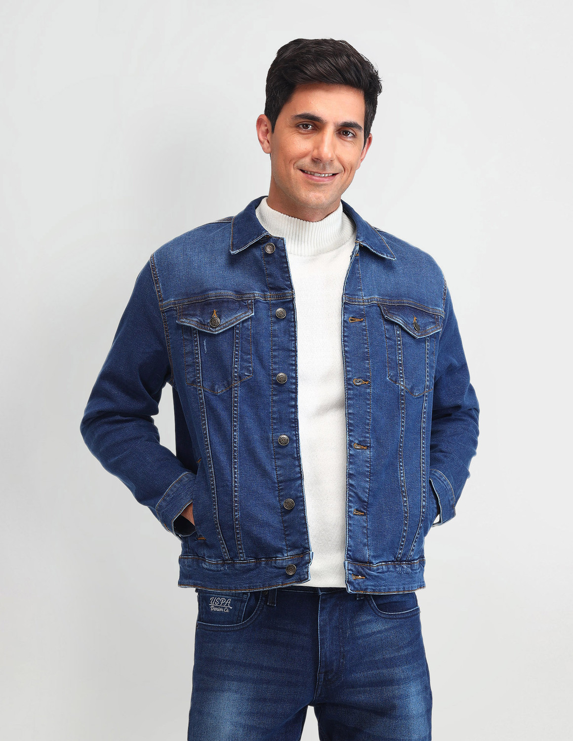 Image of LOUIS PHILIPPE Men Solid Jacket