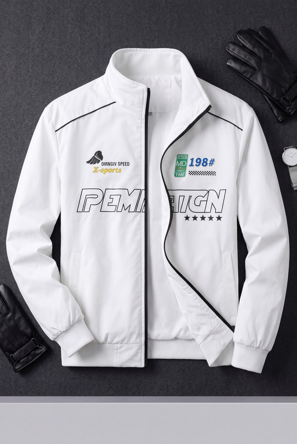 ZEPPI Men Printed Biker/Riding Jacket - Image 1