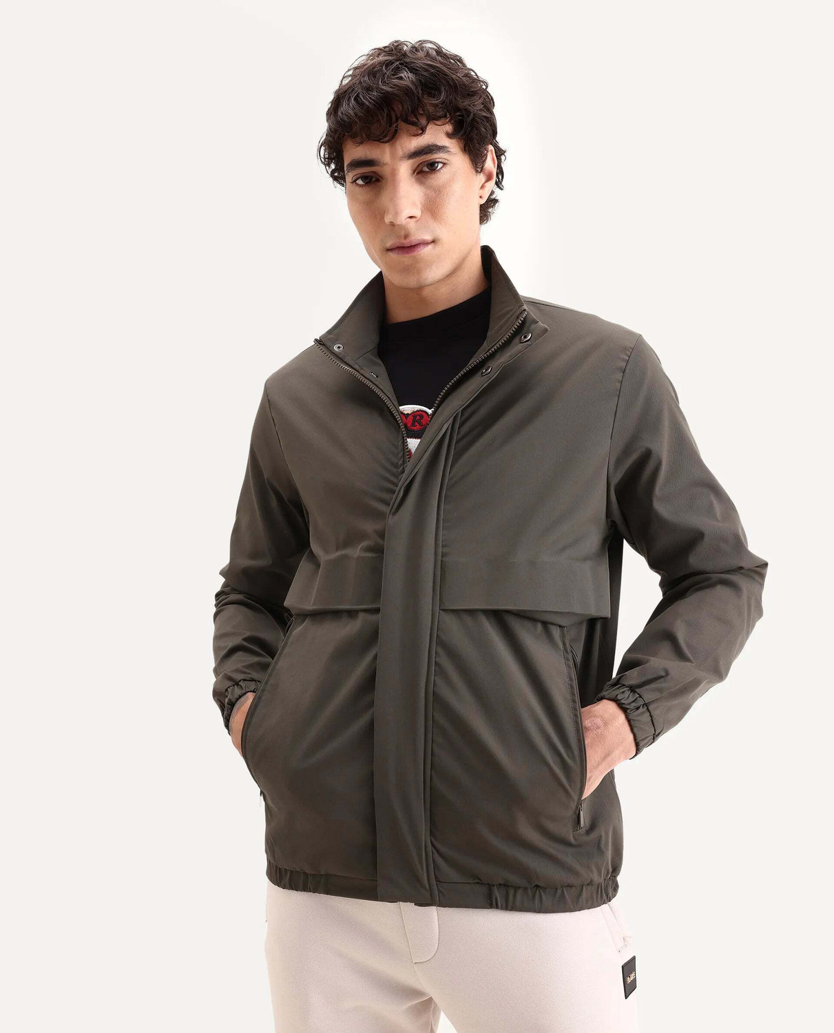 Image of RARE RABBIT Men Solid Bomber Jacket