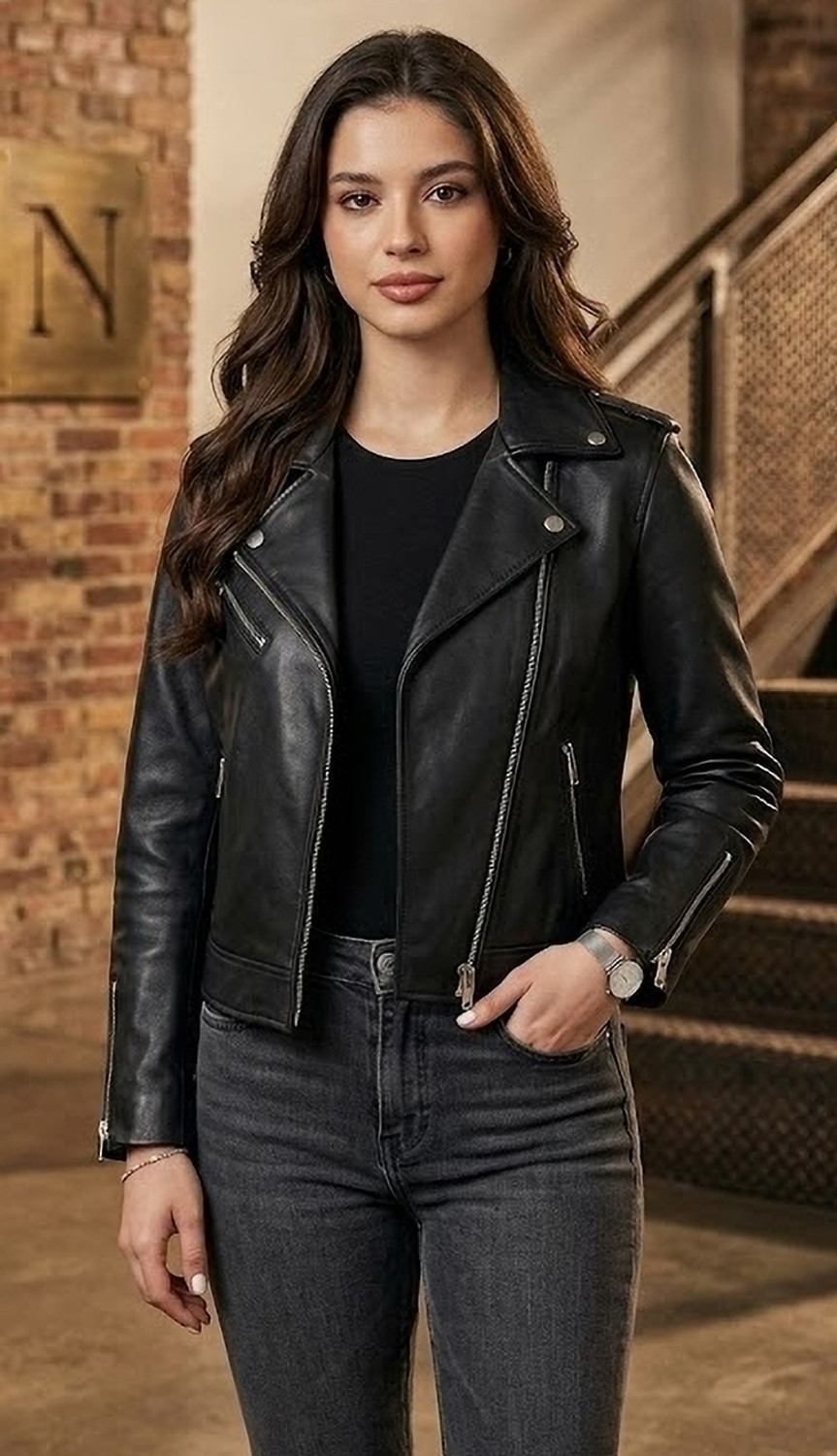 NAYB Women Solid Biker/Riding Jacket - Image 1