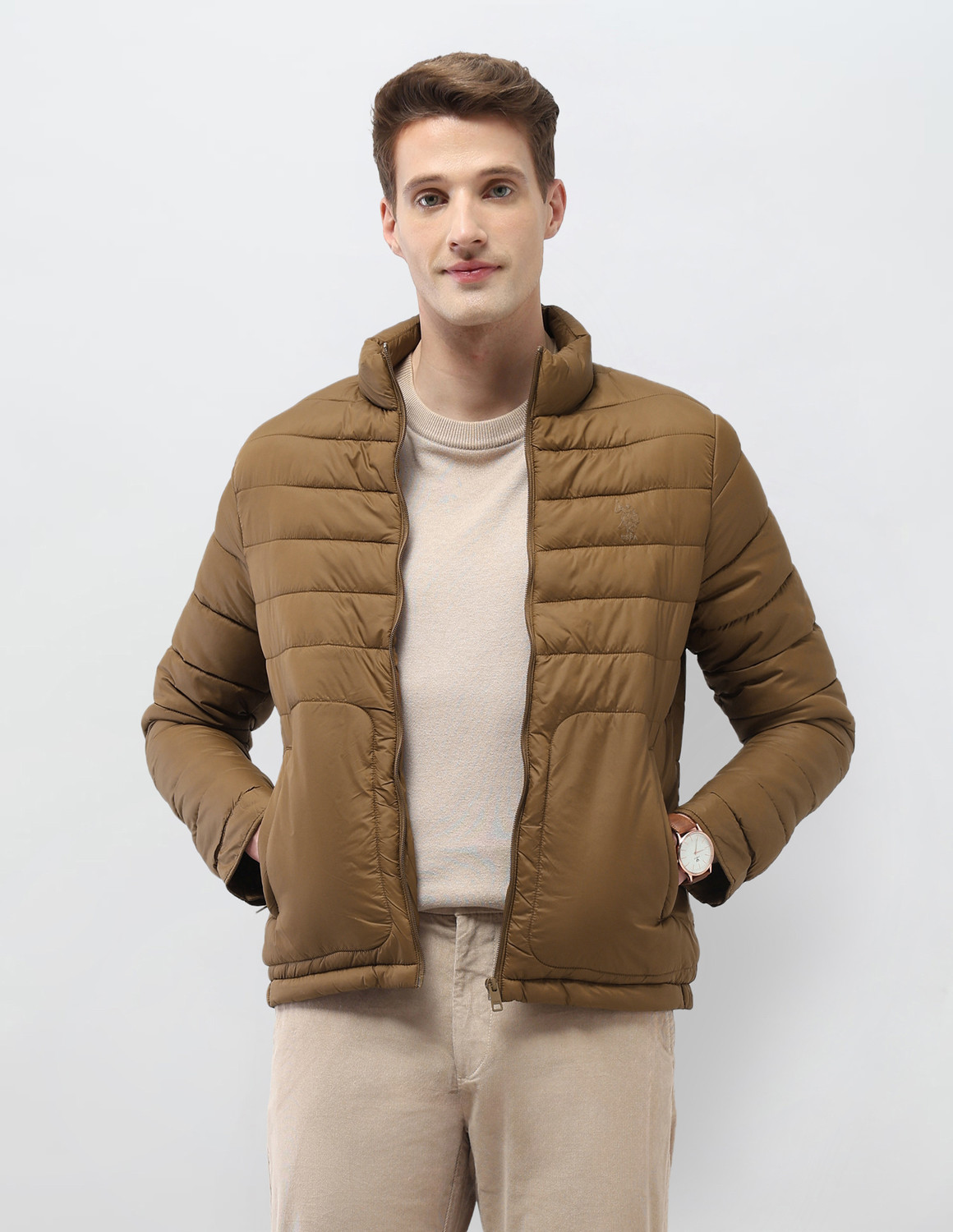 Image of U.S. POLO ASSN. Men Solid Quilted Jacket