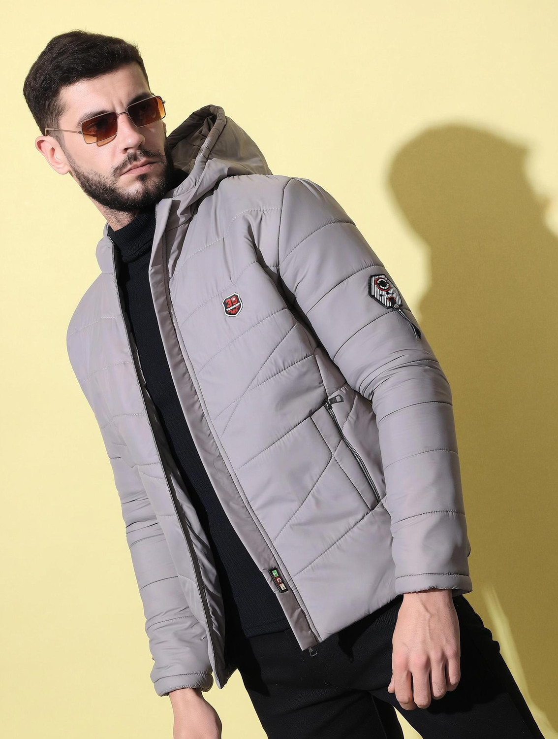 HEMLOCK Men Solid Bomber Jacket - Image 1