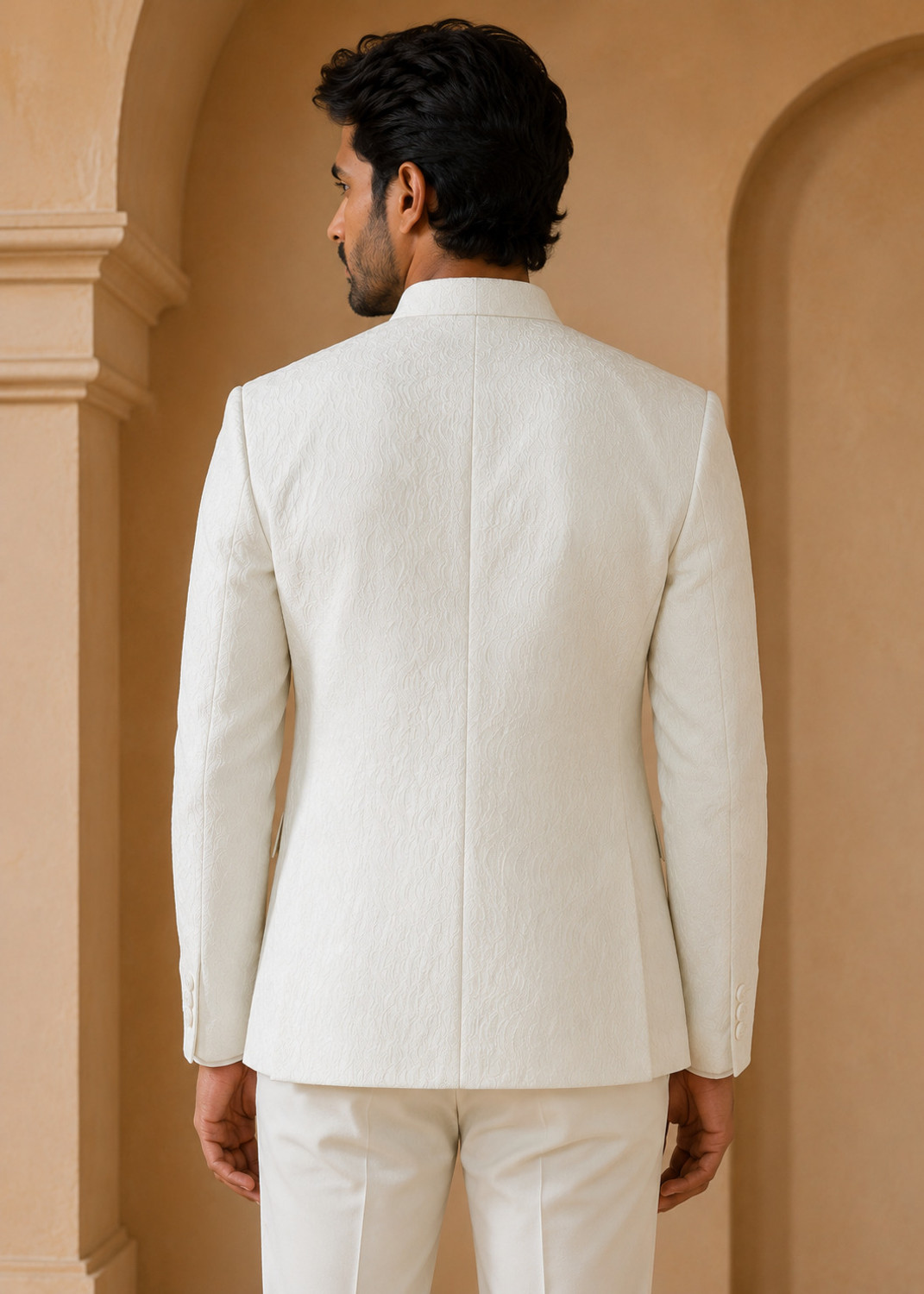 Image of bhanu designer studio Men Self Design Nehru Jacket