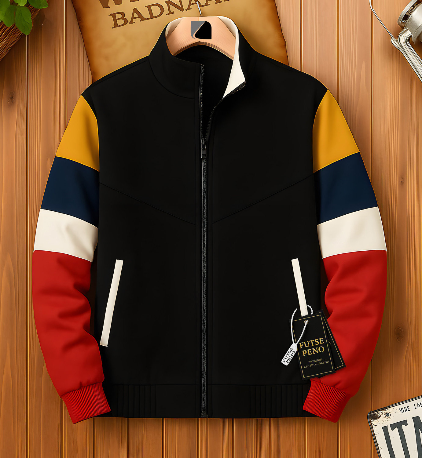 Image of BUGRASI TRADERS Men Colorblock Casual Jacket