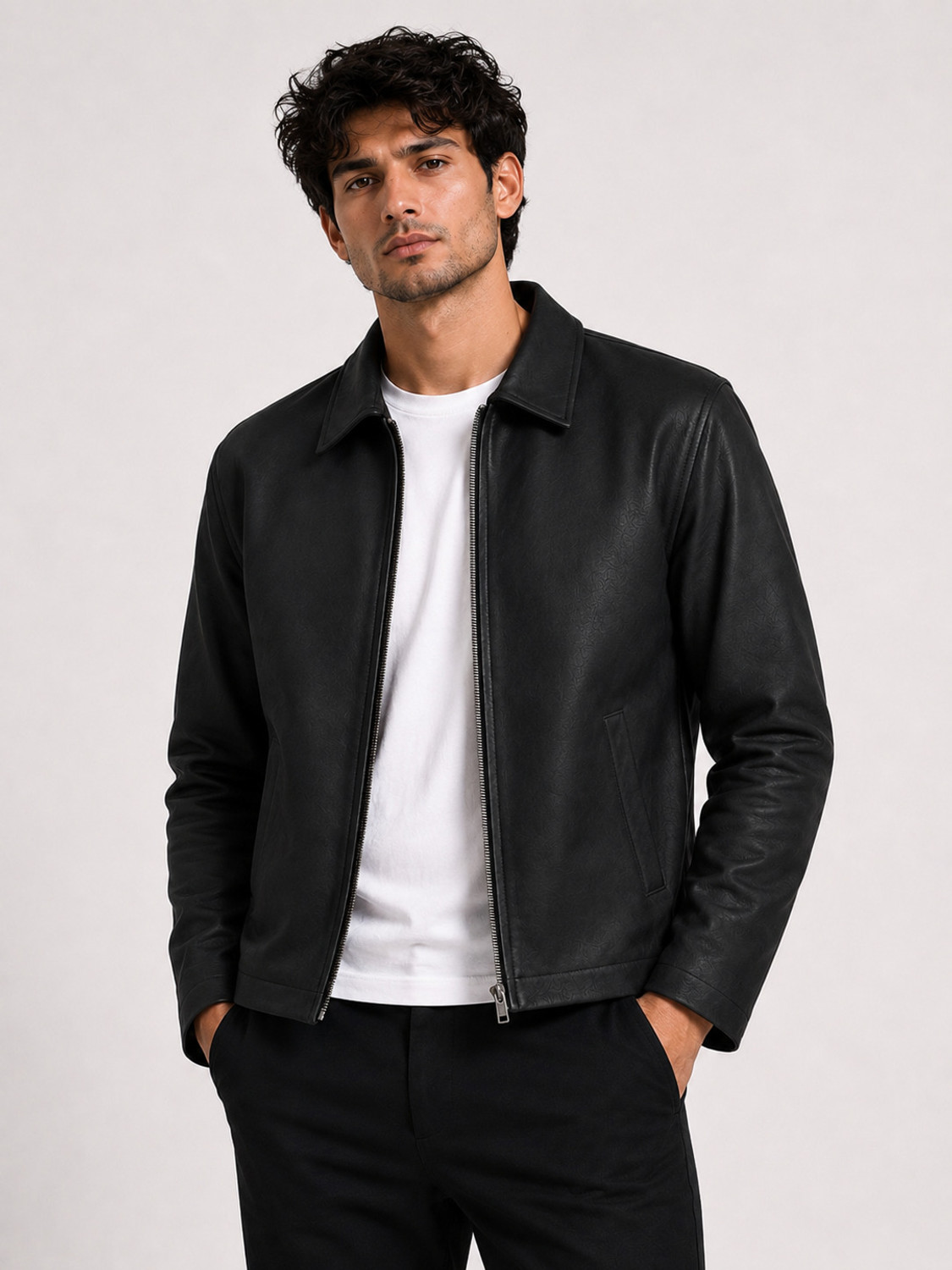 LIZBEE Men Solid Casual Jacket - Image 1