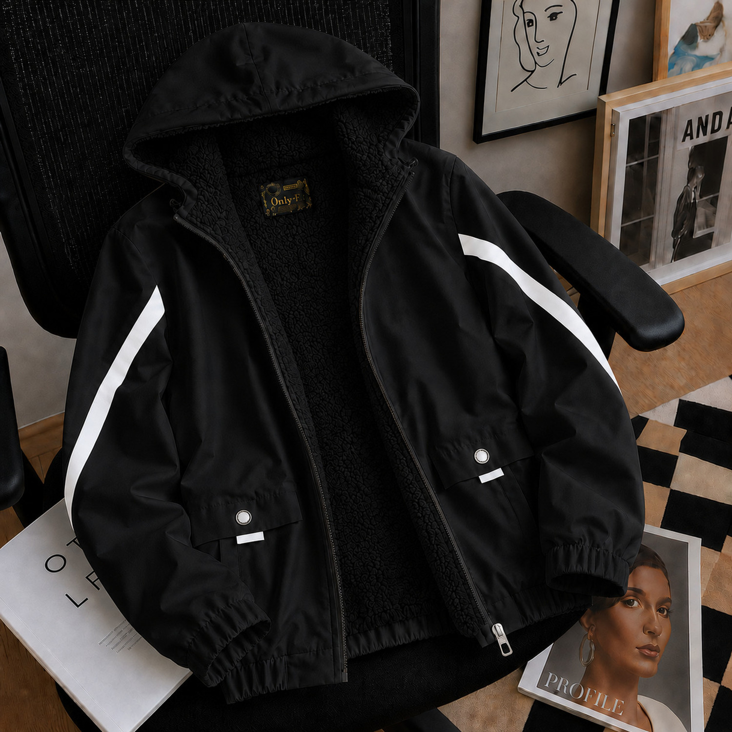 Try This Men Colorblock Casual Jacket - Image 1