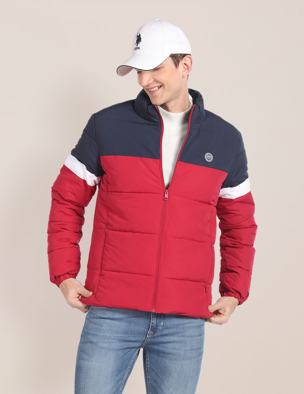 Image of U.S. POLO ASSN. Men Colorblock Puffer Jacket