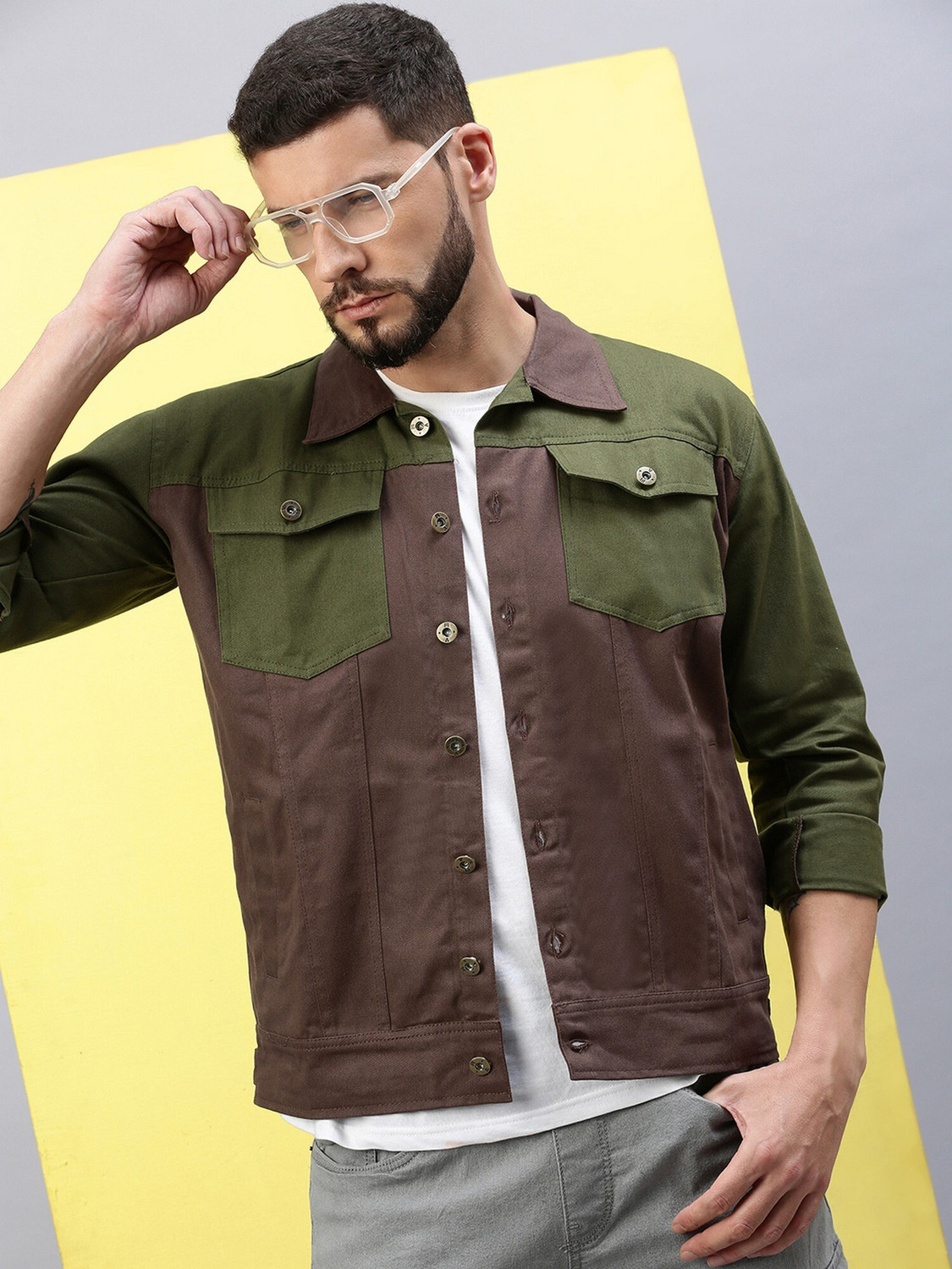 Image of VOXATI Men Washed Denim Jacket