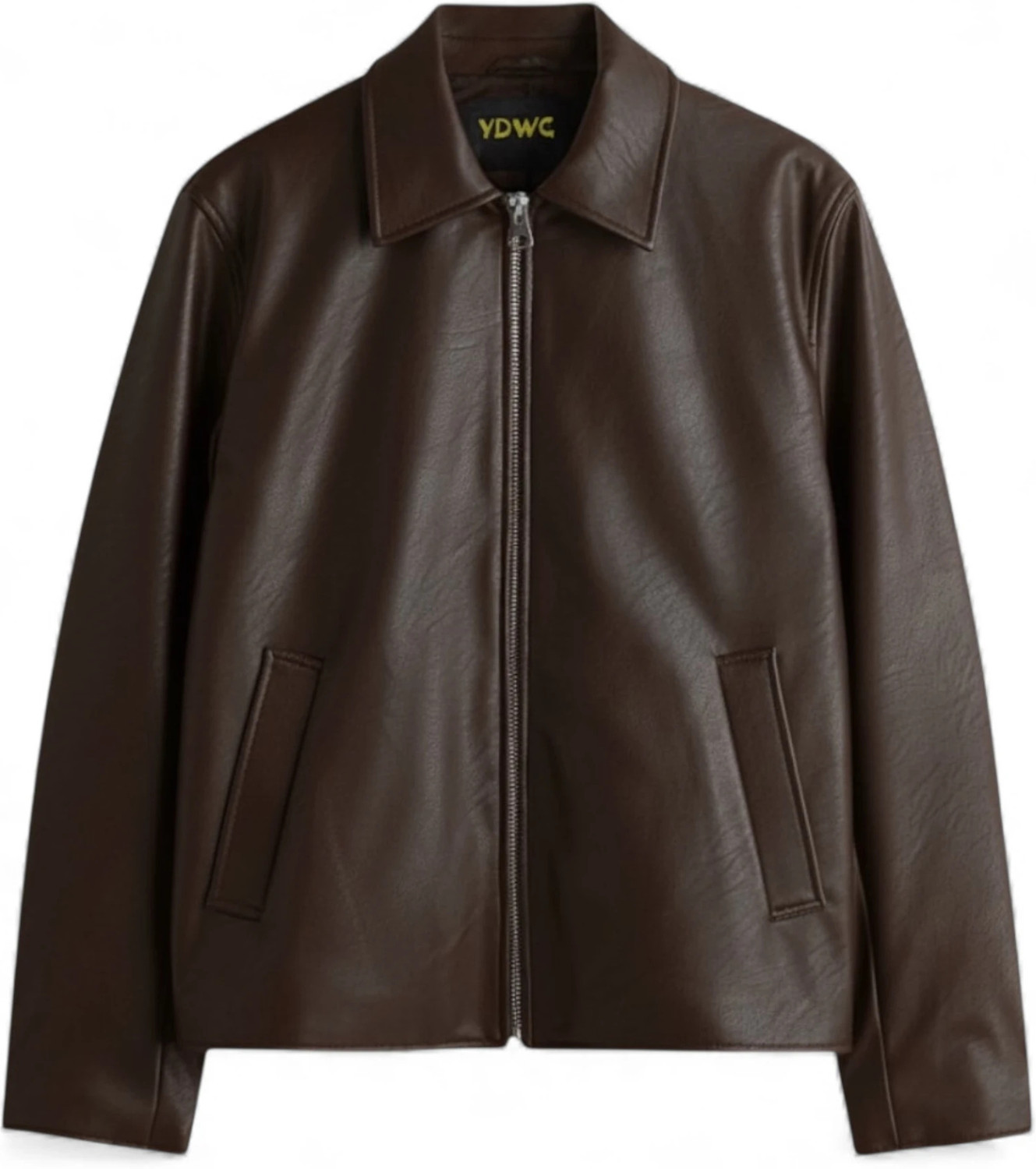 Zaraa Men Solid Leather Jacket - Image 1