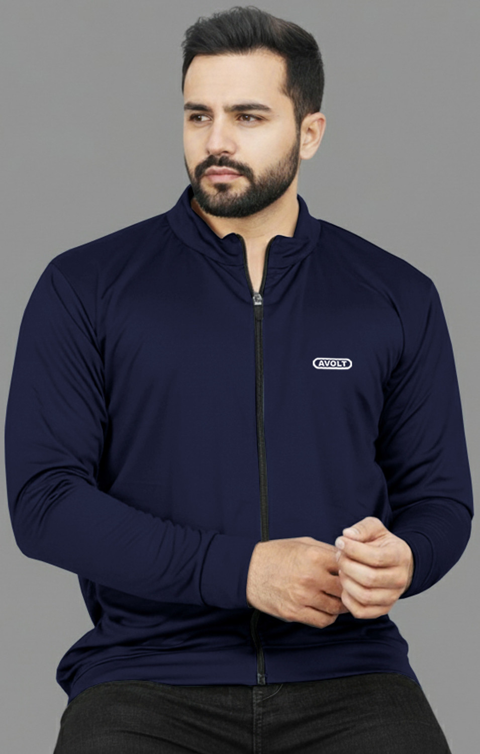 Image of FARQAD Men Solid Bomber Jacket