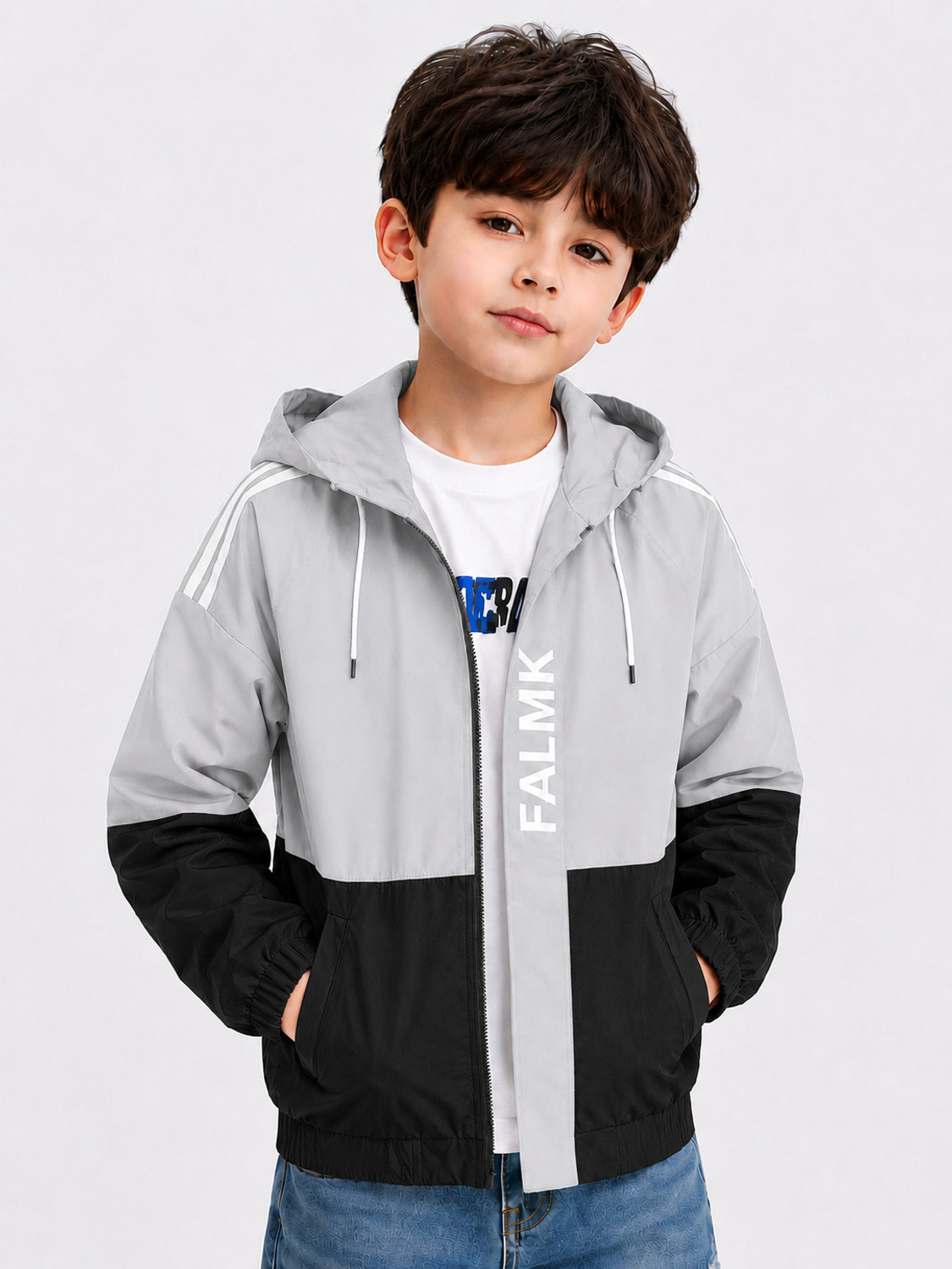 Image of BUGRASI TRADERS Men Colorblock Casual Jacket