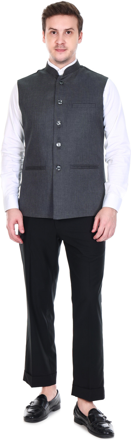 Image of bhanu designer studio Men Self Design Nehru Jacket
