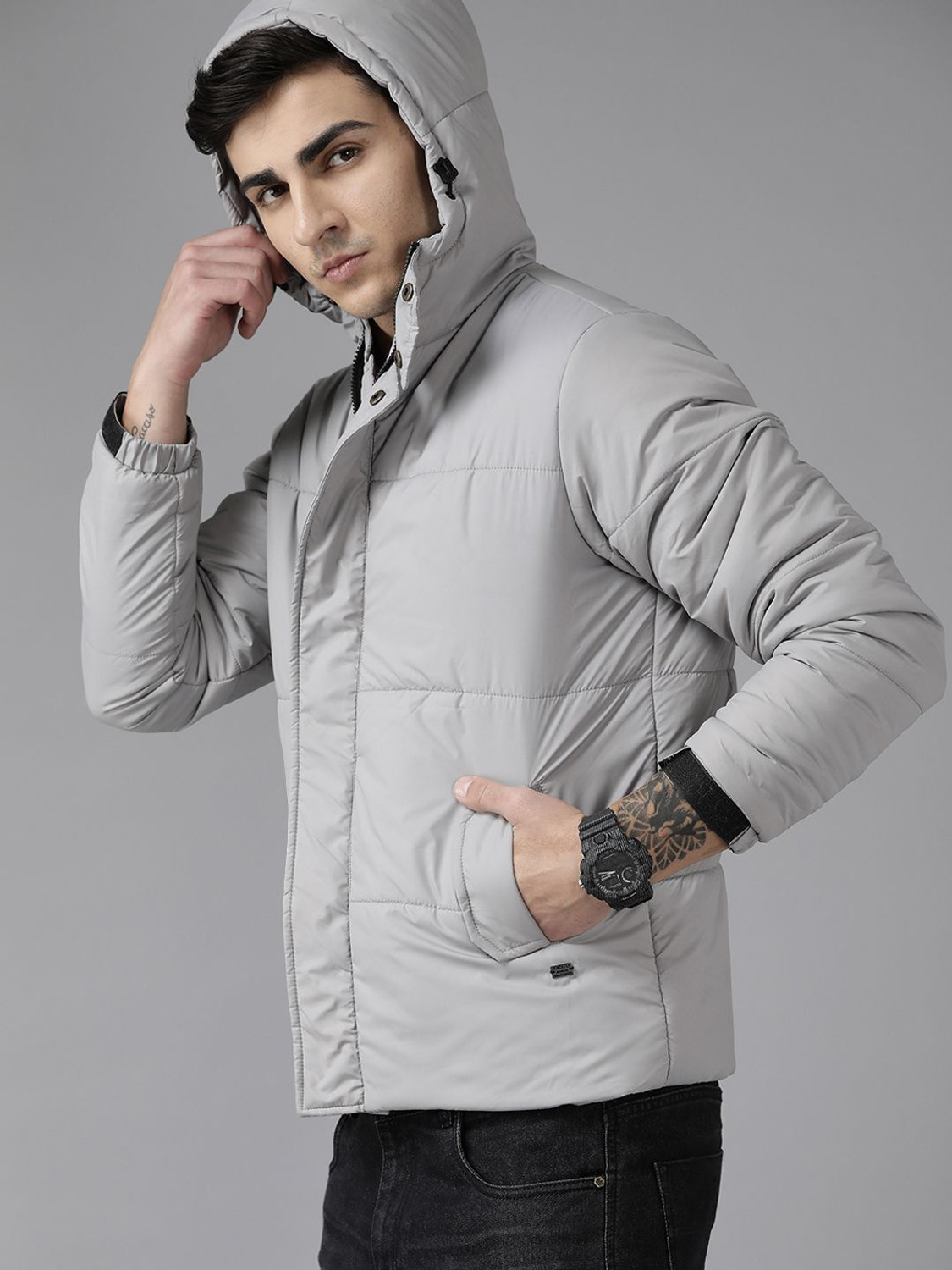 Image of Roadster Men Solid Padded Jacket