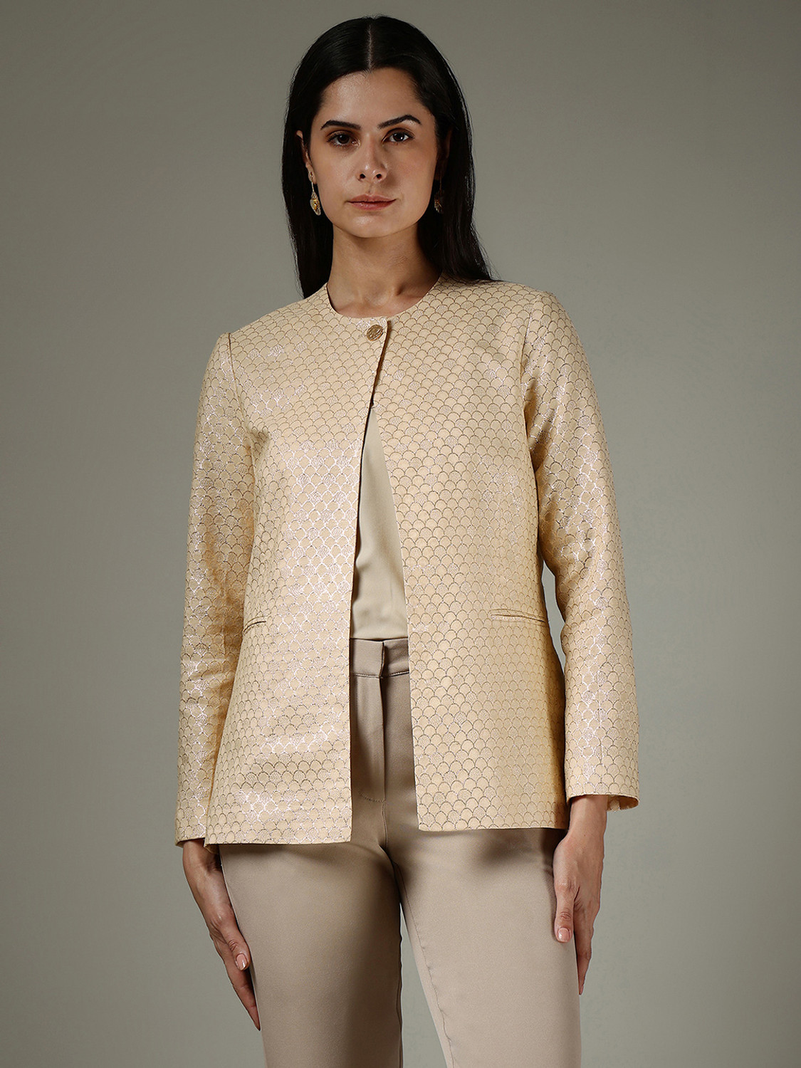 Image of VERO MODA Women Self Design Casual Jacket