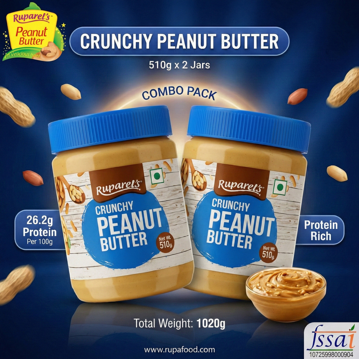 Image of Bioscience Nutrition Peanut Butter - Rabdi with Almond | High Protein, Premium Creamy Spread (1 kg)