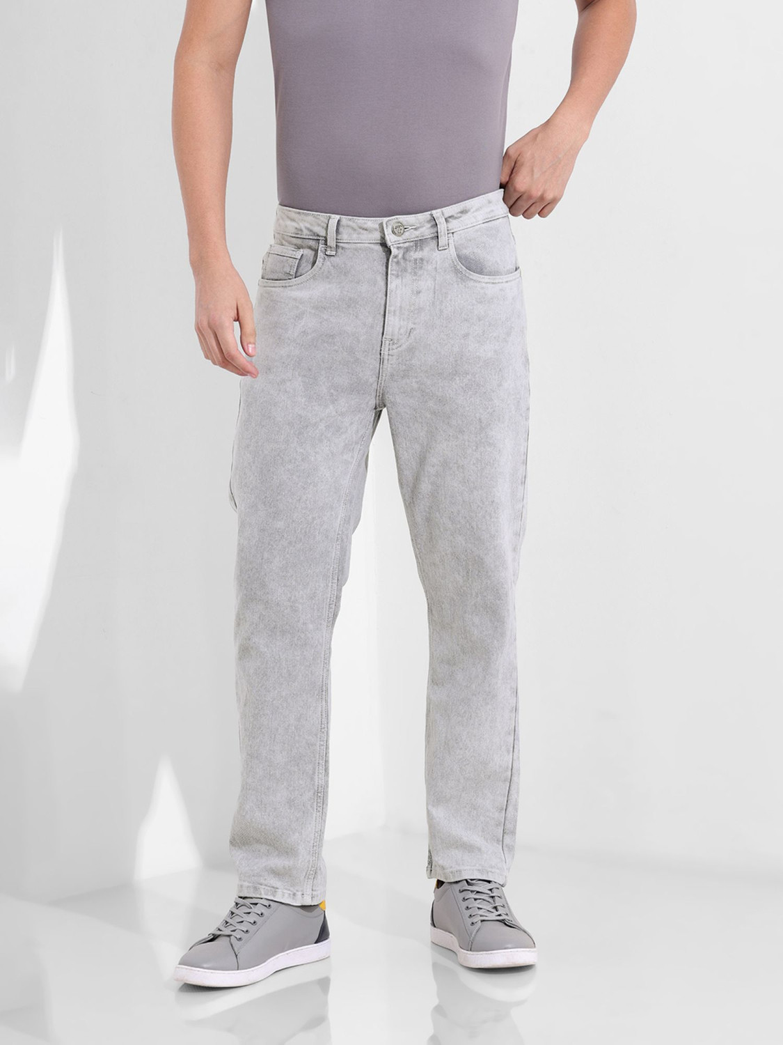 The Indian Garage Co. Slim Grey Jeans for Men - Image 6