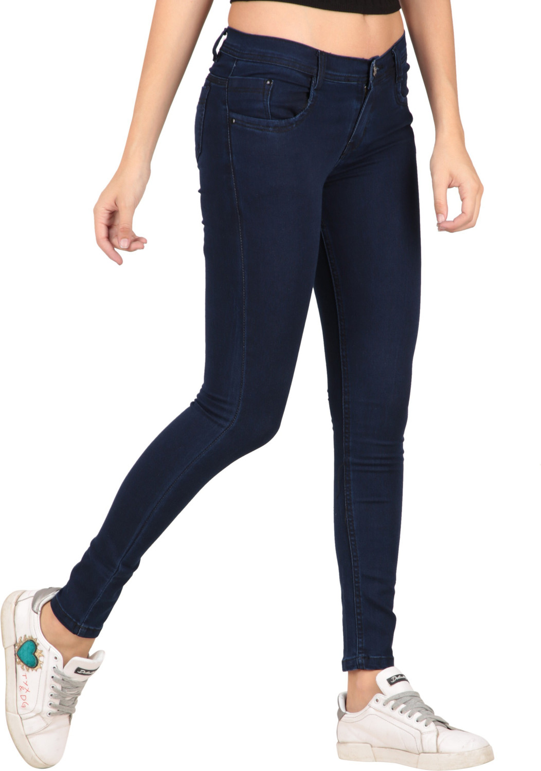 Image of RESBO Women Skinny Mid Rise Multicolor Jeans