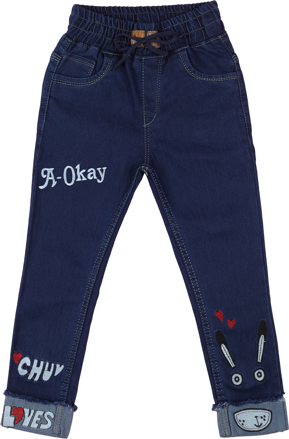 Image of Limcee Boys & Girls Slim Mid Rise Dark Blue Jeans
