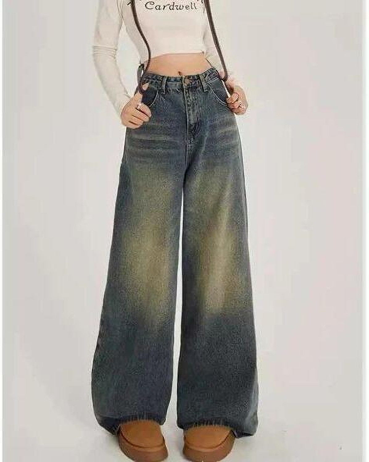 H&H Women Wide Leg High Rise Blue Jeans - Image 1