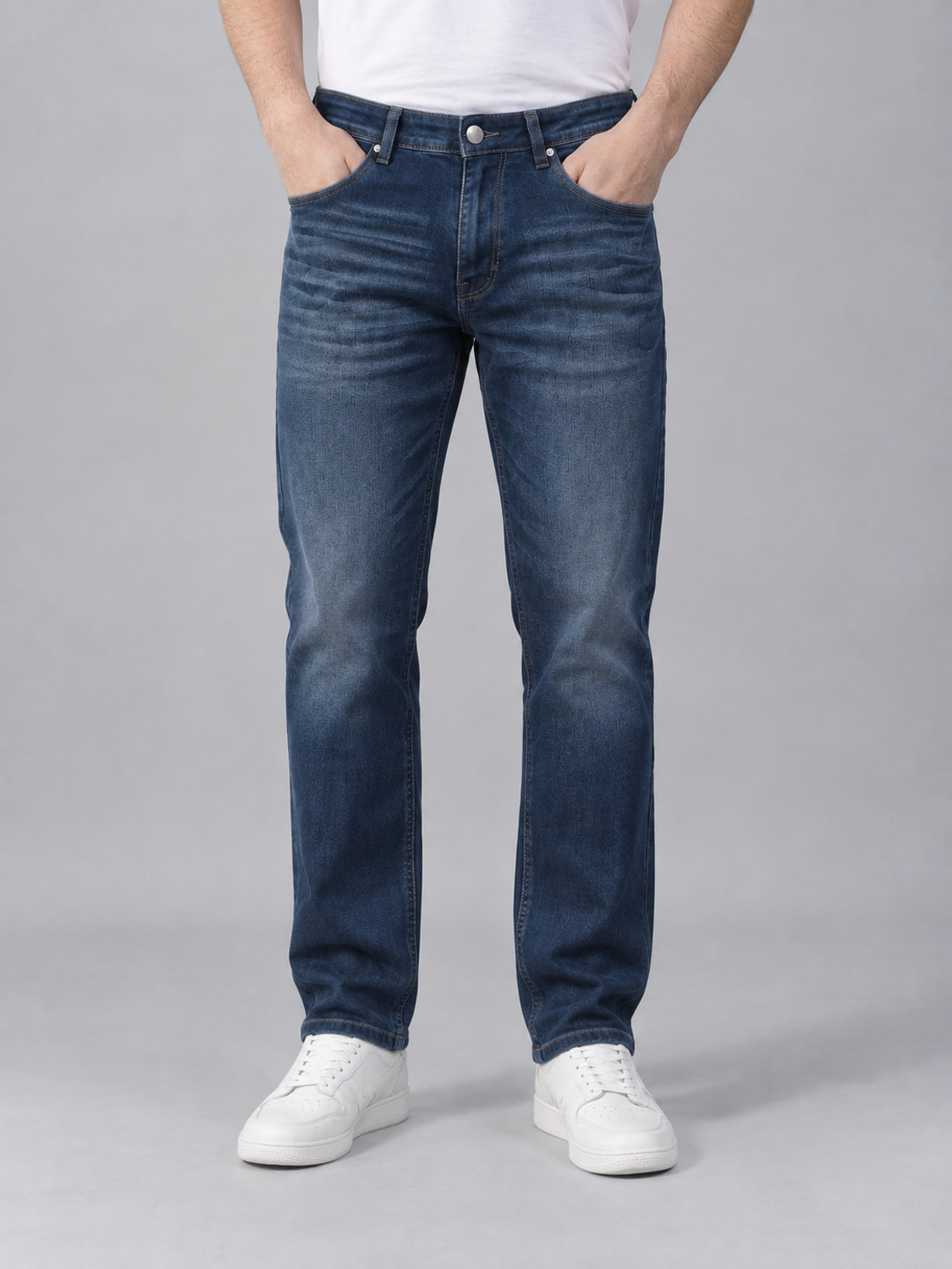 NUMERO UNO Men Slim Mid Rise Blue Jeans - Image 1