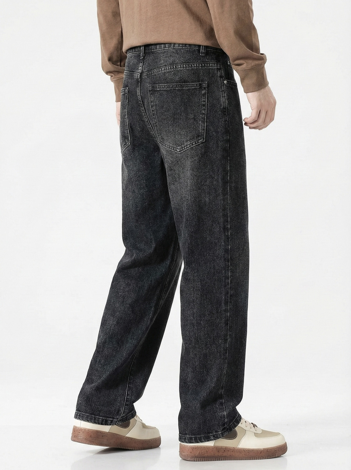 Image of METRONAUT Men Regular Mid Rise Black Jeans