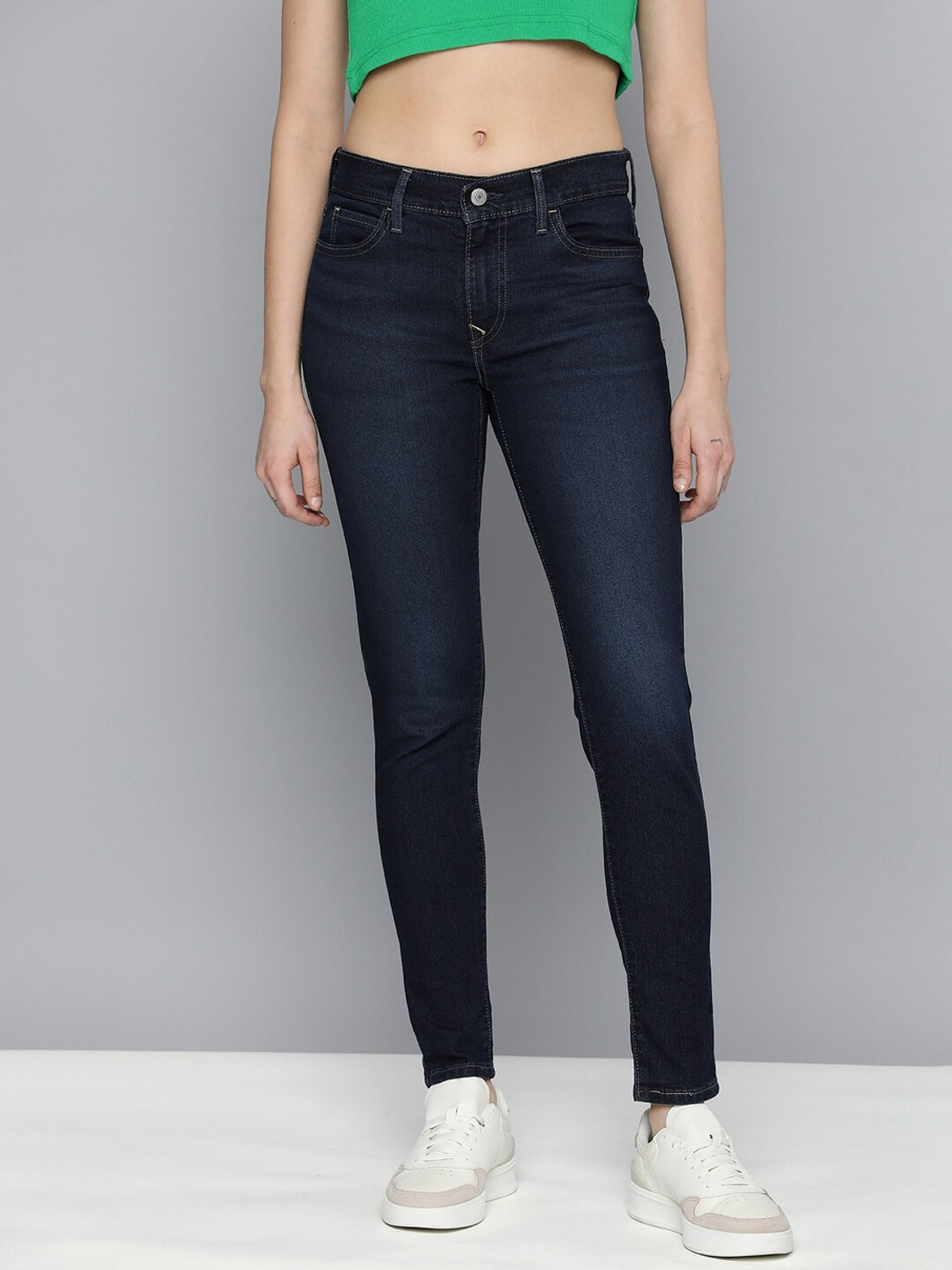 Image of LEVI'S 711 Women Skinny Mid Rise Blue Jeans