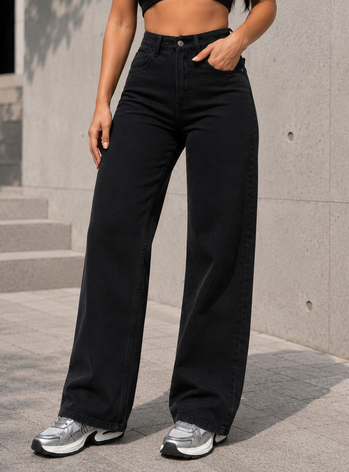 Image of YAMEETFIT Women Regular High Rise Beige Jeans