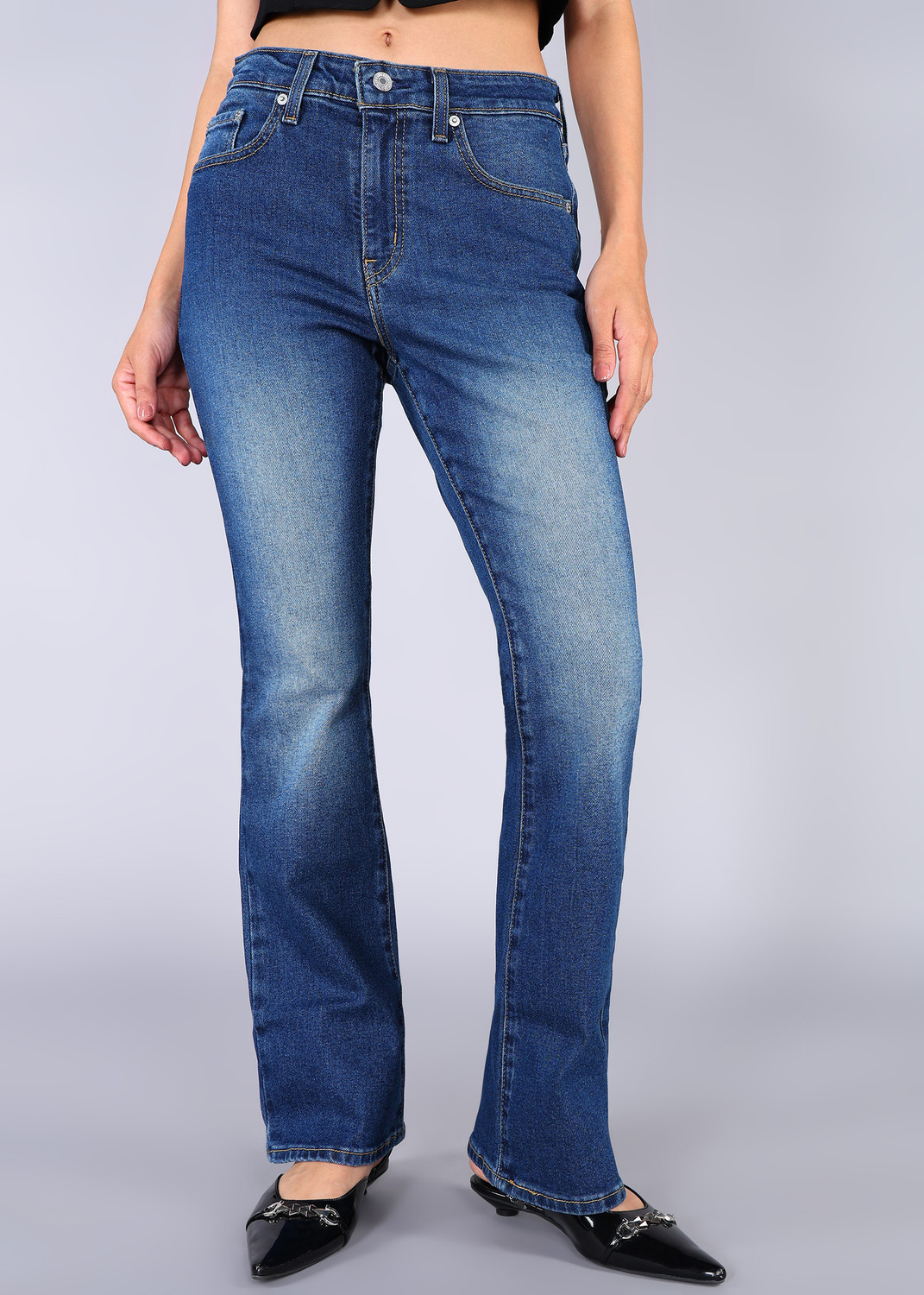 Image of LEVI'S 711 Women Skinny Mid Rise Blue Jeans