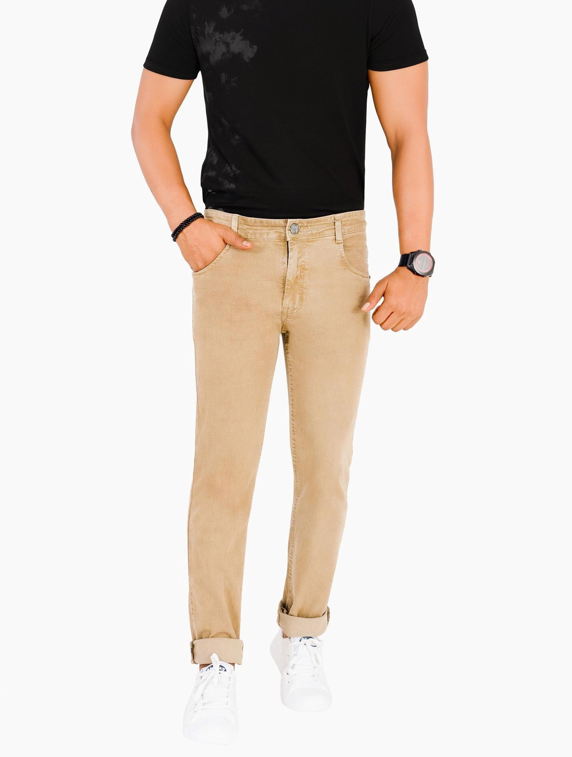Image of ABFY ZOO Men Jogger Fit Mid Rise Blue Jeans