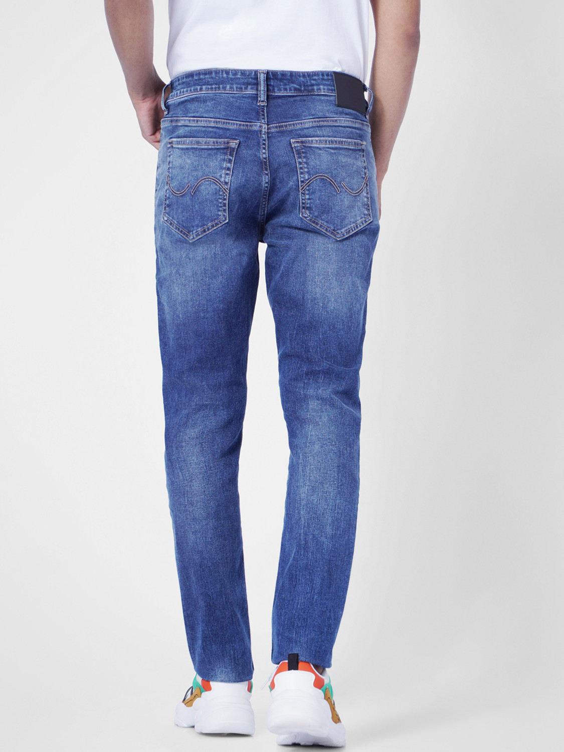 Image of JACK & JONES Men Slim Mid Rise Blue Jeans