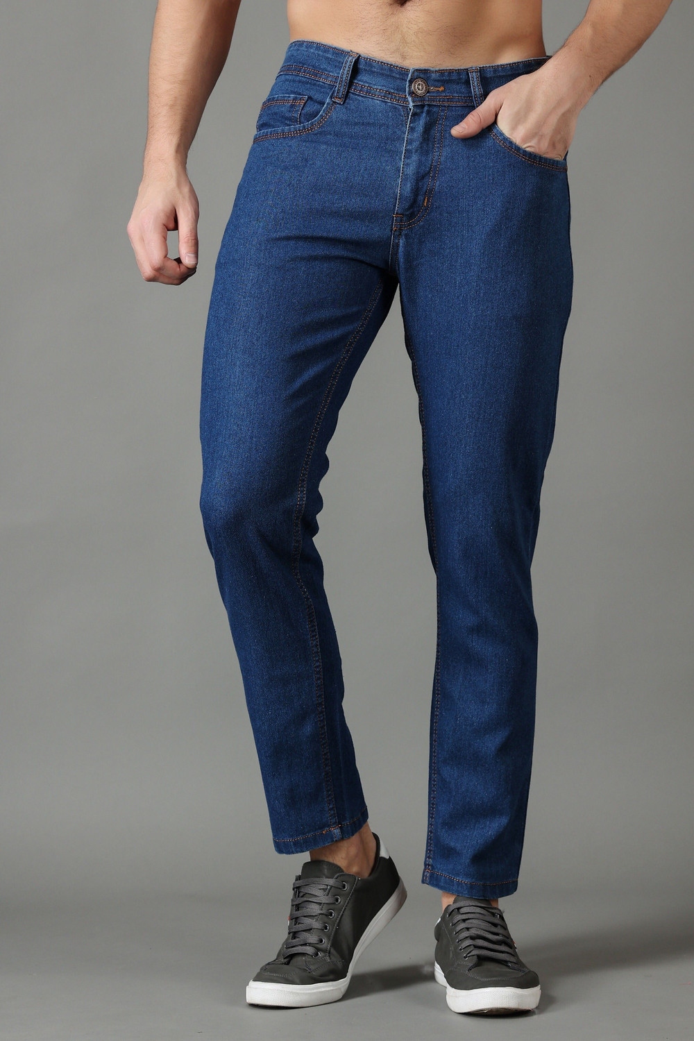 Image of ZAYSH Men Slim Mid Rise Blue Jeans