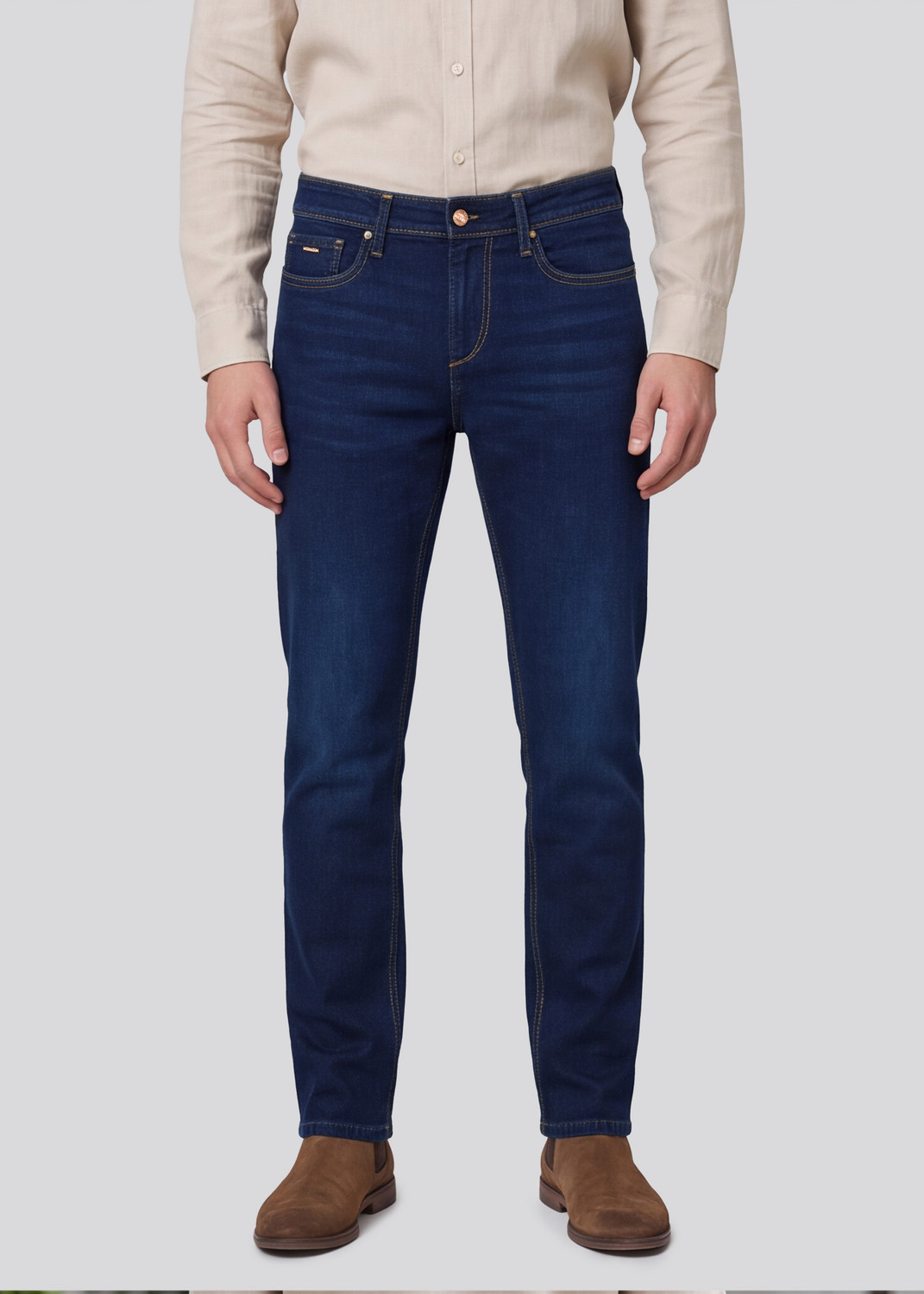 Image of INTEGRITI Men Straight Fit Mid Rise Blue Jeans