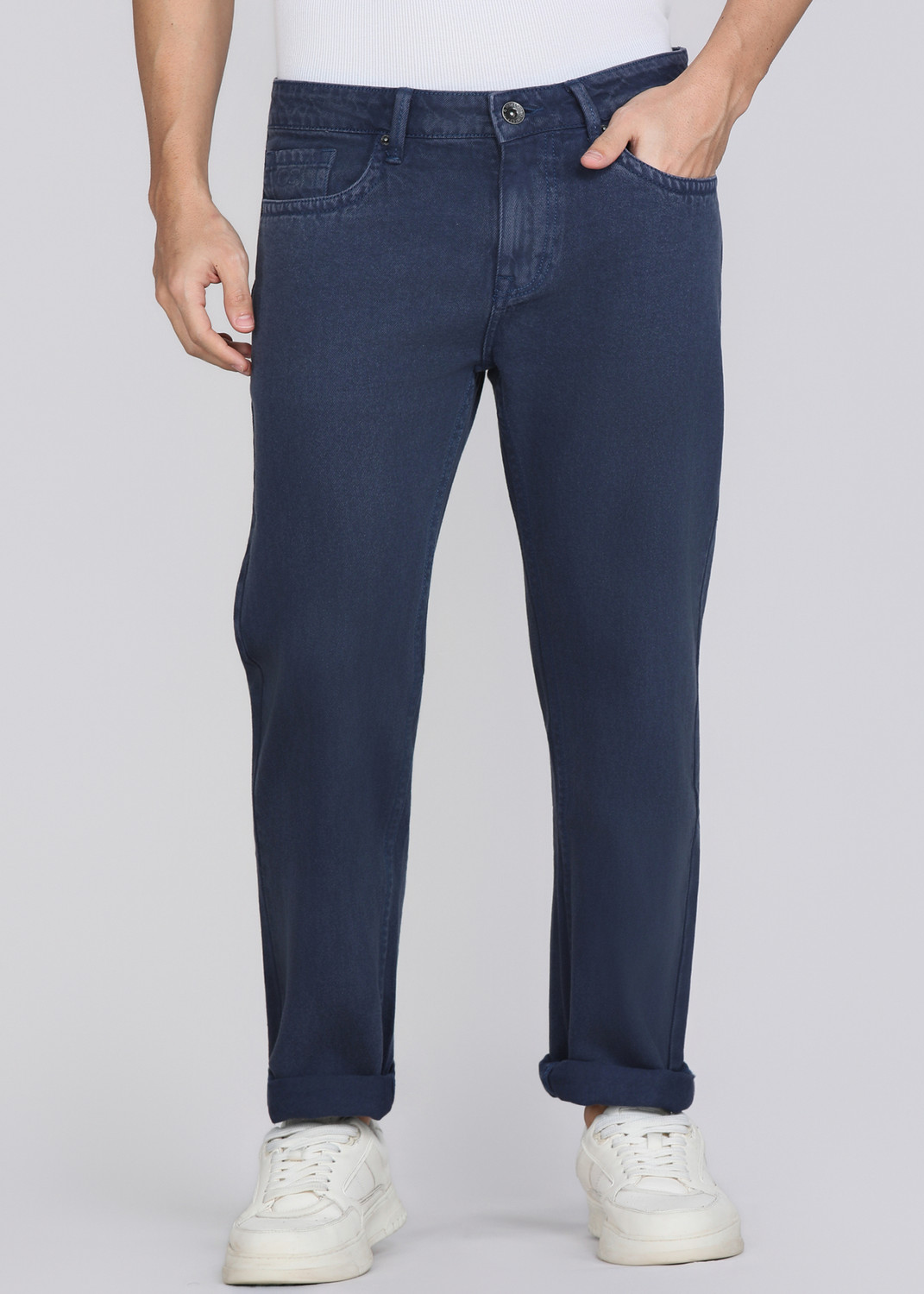 Image of INTEGRITI Men Straight Fit Mid Rise Blue Jeans