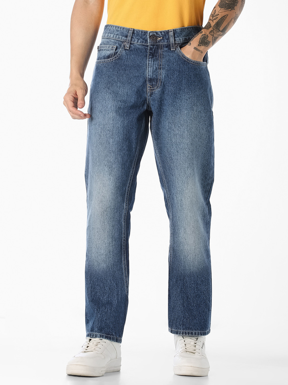 Image of JACK & JONES Men Slim Mid Rise Blue Jeans
