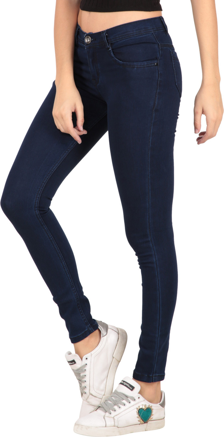 Image of RESBO Women Skinny Mid Rise Multicolor Jeans