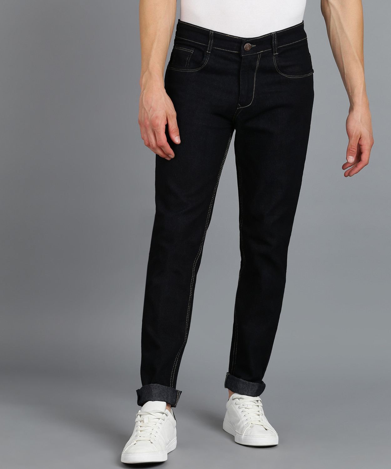 Image of METRONAUT Men Loose Fit Mid Rise Black Jeans