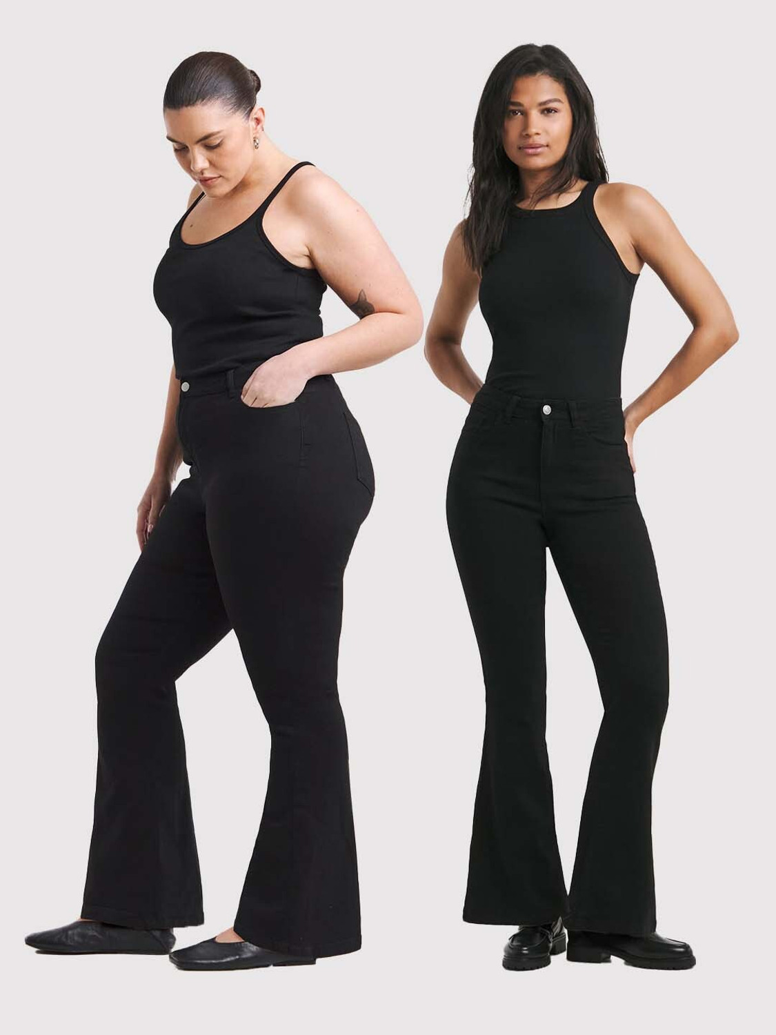 Image of BOTUMQUTE Women Boot-Leg High Rise Black Jeans
