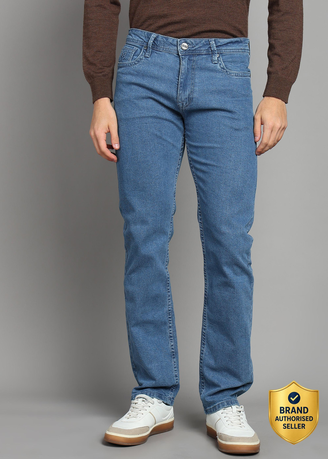 Image of INTEGRITI Men Straight Fit Mid Rise Blue Jeans