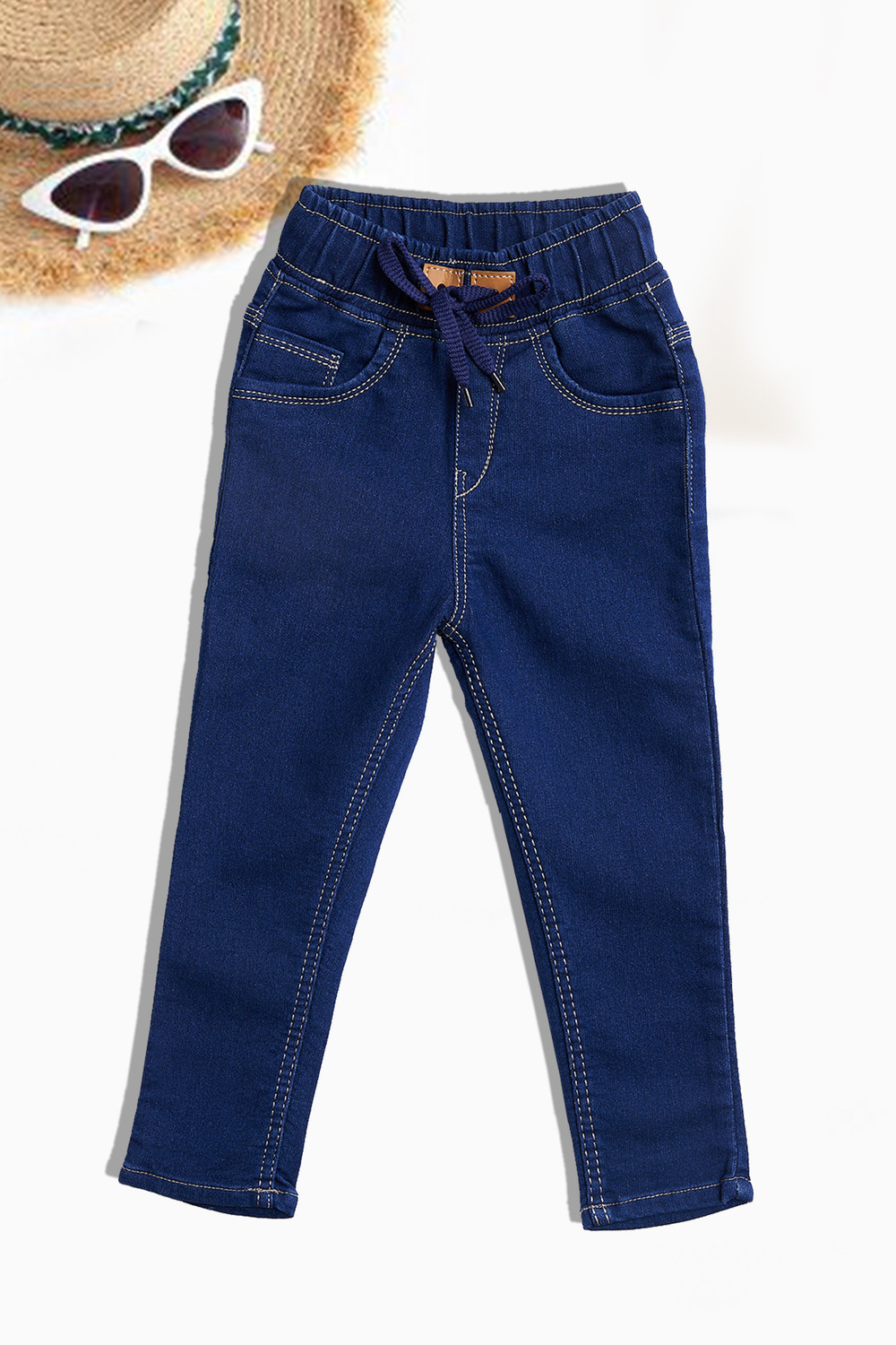 Image of Limcee Boys & Girls Slim Mid Rise Dark Blue Jeans