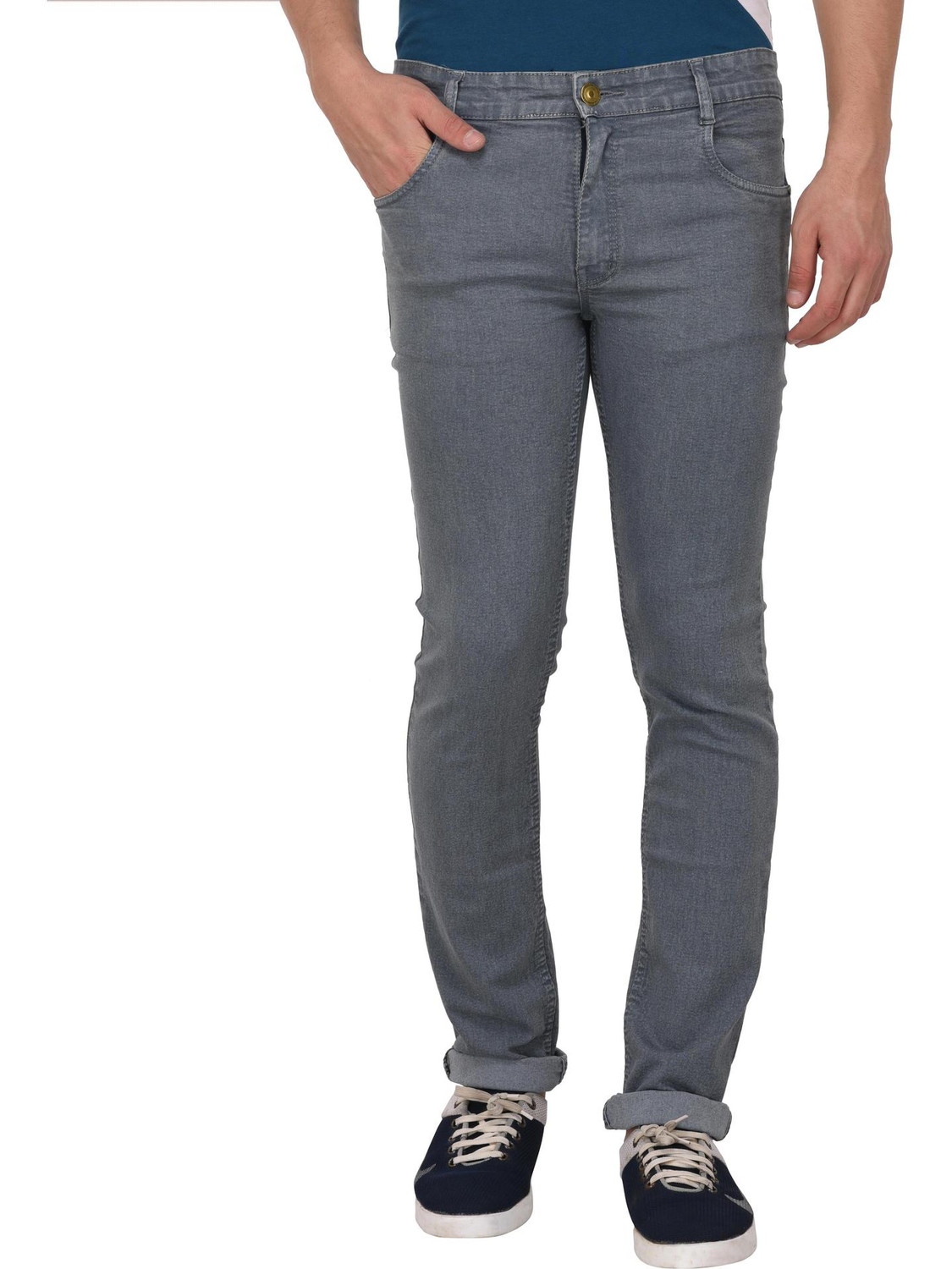 Image of STUDIO NEXX Men Regular Mid Rise Dark Green Jeans