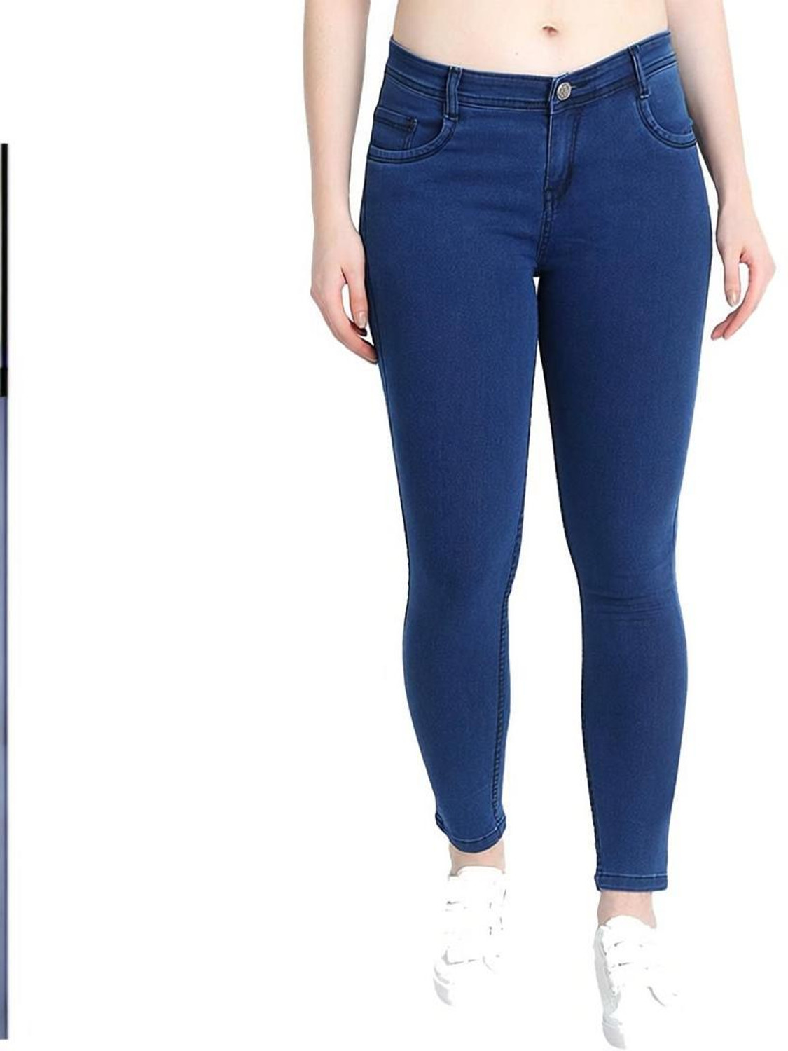 Image of RESBO Women Skinny Mid Rise Multicolor Jeans