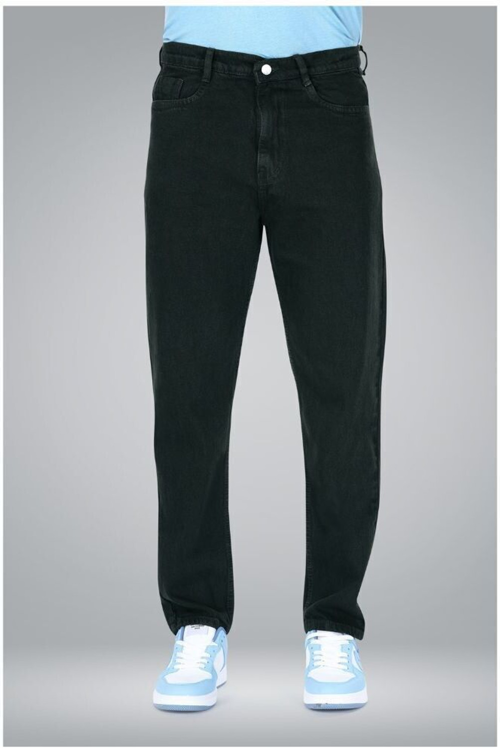 Image of M Q Denim Men Straight Fit Mid Rise Dark Blue Jeans