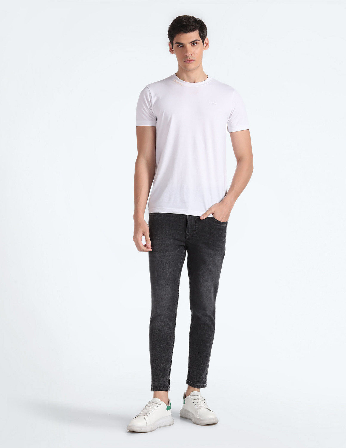 Image of FLYING MACHINE Men Skinny Mid Rise Black Jeans
