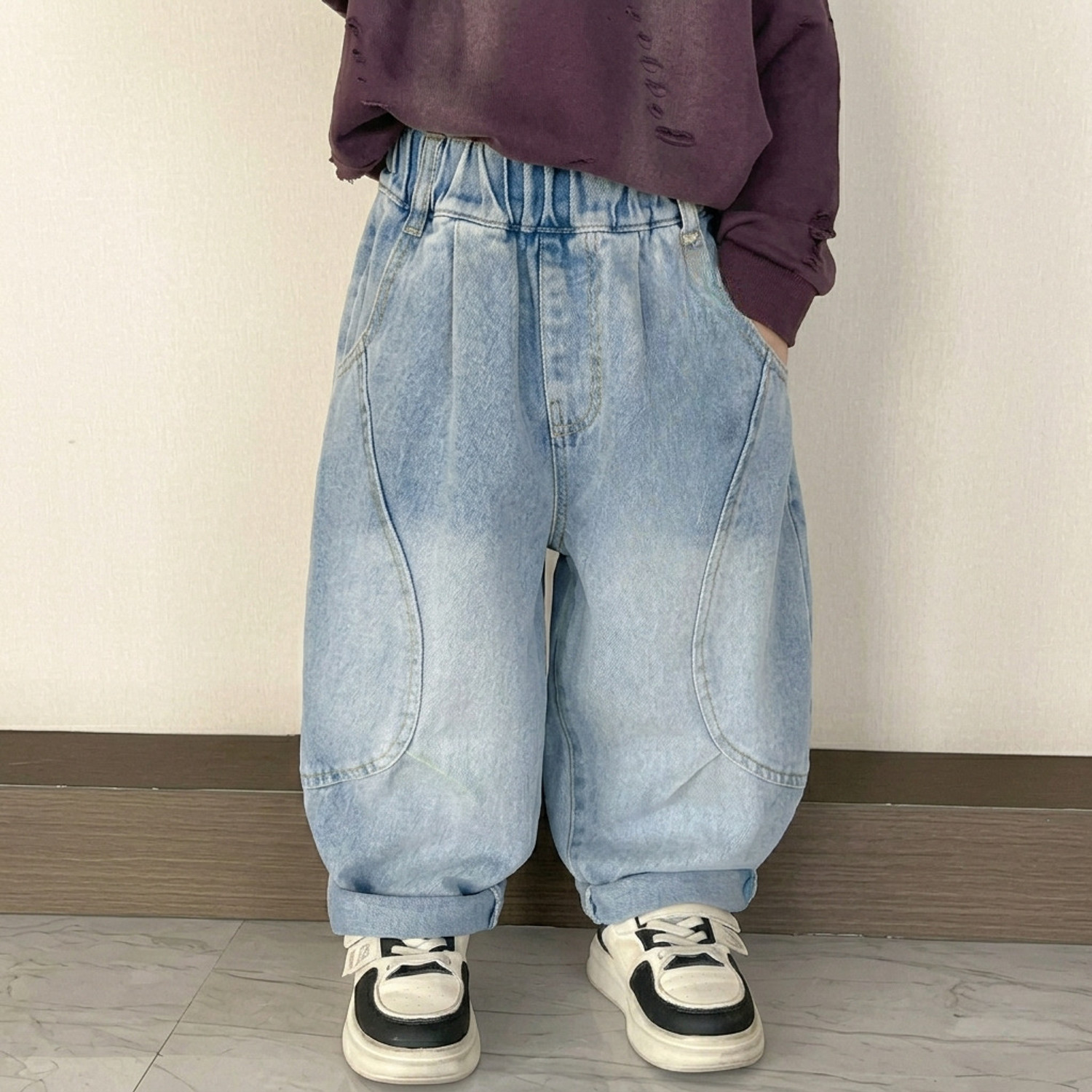 Image of Limcee Boys & Girls Slim Mid Rise Dark Blue Jeans