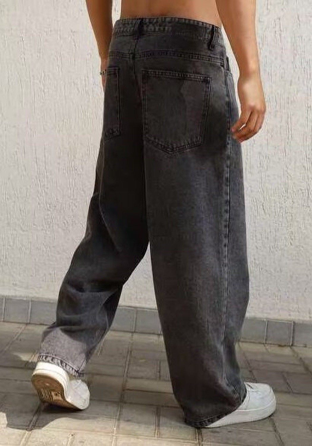 Image of Star4well Men Relaxed Fit Mid Rise Grey Jeans